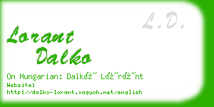 lorant dalko business card